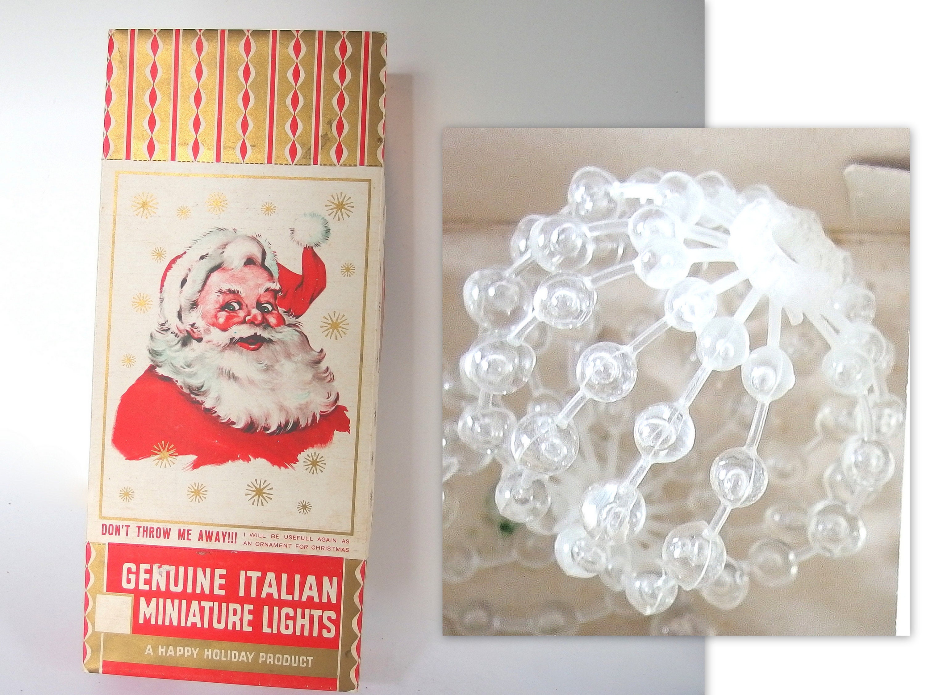 Vintage Indoor Christmas Light Enhancers - Plastic Beaded Balls from Italy