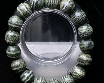 SERPENTINITE BRACELET Natural With Natural Mineral Stones, Healing Crystal Bracelet, Occult Witchcraft Jewelry, Crystal Healing Meditation