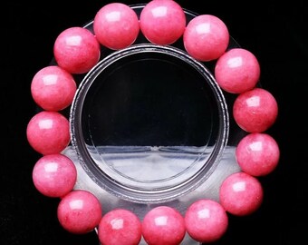 RHODOCHROSITE BRACELET Natural With Natural Mineral Stones, Healing Crystal Bracelet, Occult Witchcraft Jewelry, Crystal Healing Meditation