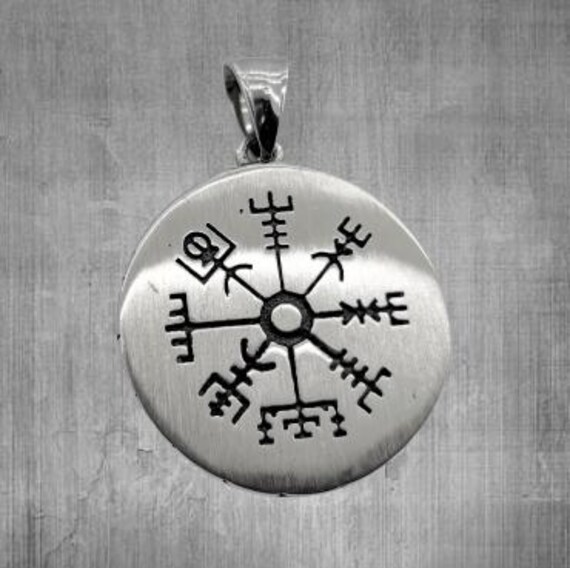 Collana Vichinga Con Ciondolo Bussola Aegishjalmur - Amuleto Di