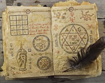 THE BOOK Of SOYGA 16th Century, Most Mysterious Antique Coded Letters Old Book, Alchemy, Wicca Book Of Shadows, Spells Magick Bible