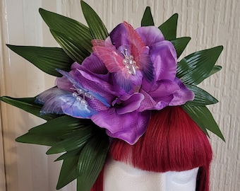 summer lilac amaryllis pin up headband