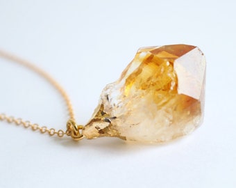 Citrine Necklace, Raw crystal necklace, natural crystal necklace, gemstone necklace, raw quartz necklace, natural stone necklace