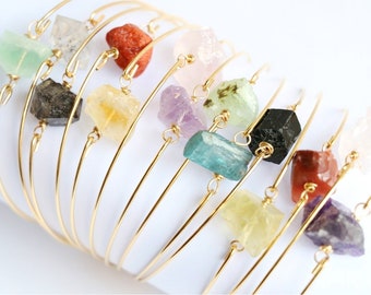 Rohe Kristall Armband Stein Armband Quarz Armband Edelstein Armband Natürliche Kristall Armband Heilstein Armband Kristalle Schmuck
