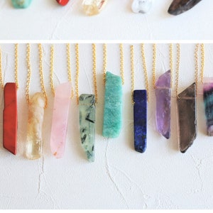 Crystal necklace Raw Crystal necklace Natural stone necklace Crystal Quartz necklace Healing crystal necklace Raw crystal pendant Boho