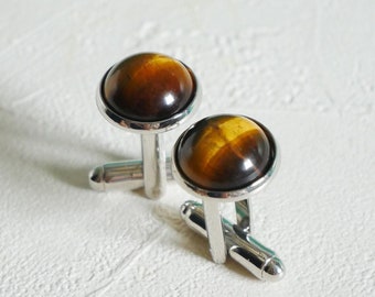 Onyx cufflinks, Gemstone cufflinks, crystal cufflinks, Stone cufflinks, Silver cufflinks, Groomsmen cufflinks, Gift for him