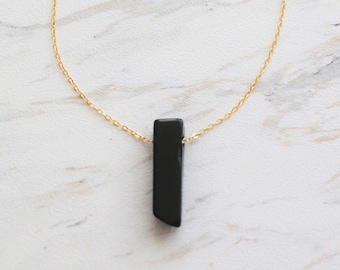 Onyx necklace Raw Crystal necklace Natural stone necklace Crystal Quartz necklace Healing crystal necklace Raw crystal pendant Boho