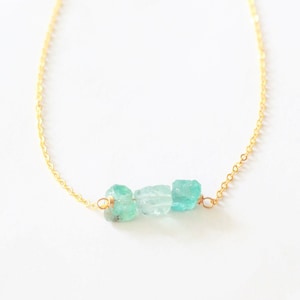 Blue apatite Necklace, Raw crystal necklace, natural crystal necklace, gemstone necklace, raw quartz necklace, stone necklace, 14k gold fill