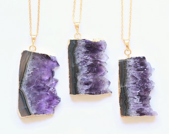 Amethyst Necklace, Raw crystal necklace, natural crystal necklace, gemstone necklace, raw quartz necklace, natural stone necklace