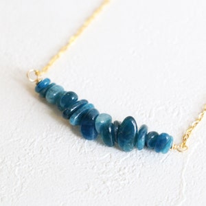 Blue kyanite Necklace, Raw crystal necklace, natural crystal necklace, gemstone necklace, raw quartz necklace, blue kyanite choker gold fill