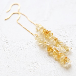 Citrine earrings, raw crystal earrings, gemstone earrings, threader earrings crystal, crystal dangle earrings, November birthstone jewelry