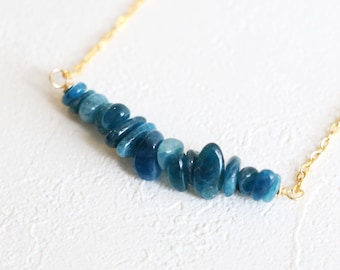 Blue kyanite Necklace, Raw crystal necklace, natural crystal necklace, gemstone necklace, raw quartz necklace, blue kyanite choker gold fill