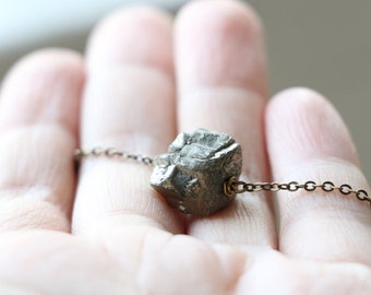 Pyrite necklace, tiny pyrite necklace, Raw crystal necklace, pyrite pendant,  gemstone necklace, natural stone necklace, stone choker