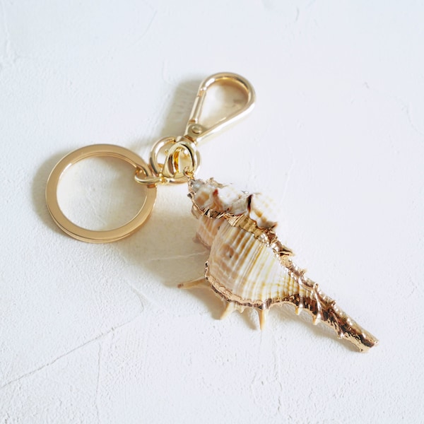 Shell keychain, natural seashell, ocean gift, ocean accessory, beach wedding, beach gift, shell accessory