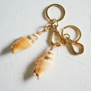 Shell keychain, natural seashell, ocean gift, ocean accessory, beach wedding, beach gift, shell accessory