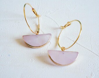 Rose quartz earrings, crystal earrings, gemstone earrings, quartz earrings, gemstone earrings, crystal dangle earrings, rose quartz dangle