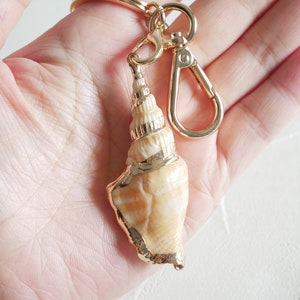 Shell keychain, natural seashell, ocean gift, ocean accessory, beach wedding, beach gift, shell accessory