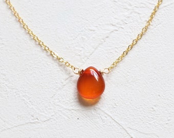 Carnelian Necklace, crystal necklace, natural crystal necklace, gemstone necklace, raw quartz necklace, crystal necklace gold fill