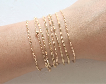 Gold Kettenarmband, Minimalist Armband, Zierliche Armband, Gold Armband für Frauen, Einfache Kette Armband