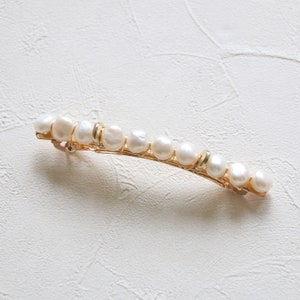 Pearl hair clip, Pearl barrette clip, pearl hair accessory, bridal hair accessory, wedding hair comb, bridesmaid hair accessory pearl image 1