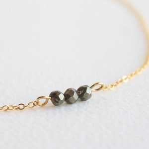 Tiny pyrite necklace, Raw crystal necklace, natural crystal necklace, gemstone necklace, natural stone necklace, stone choker