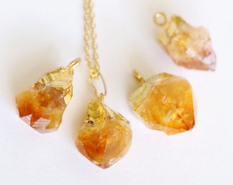 Tiny Citrine Necklace, Raw crystal necklace, natural crystal necklace, gemstone necklace, raw quartz necklace, natural stone necklace