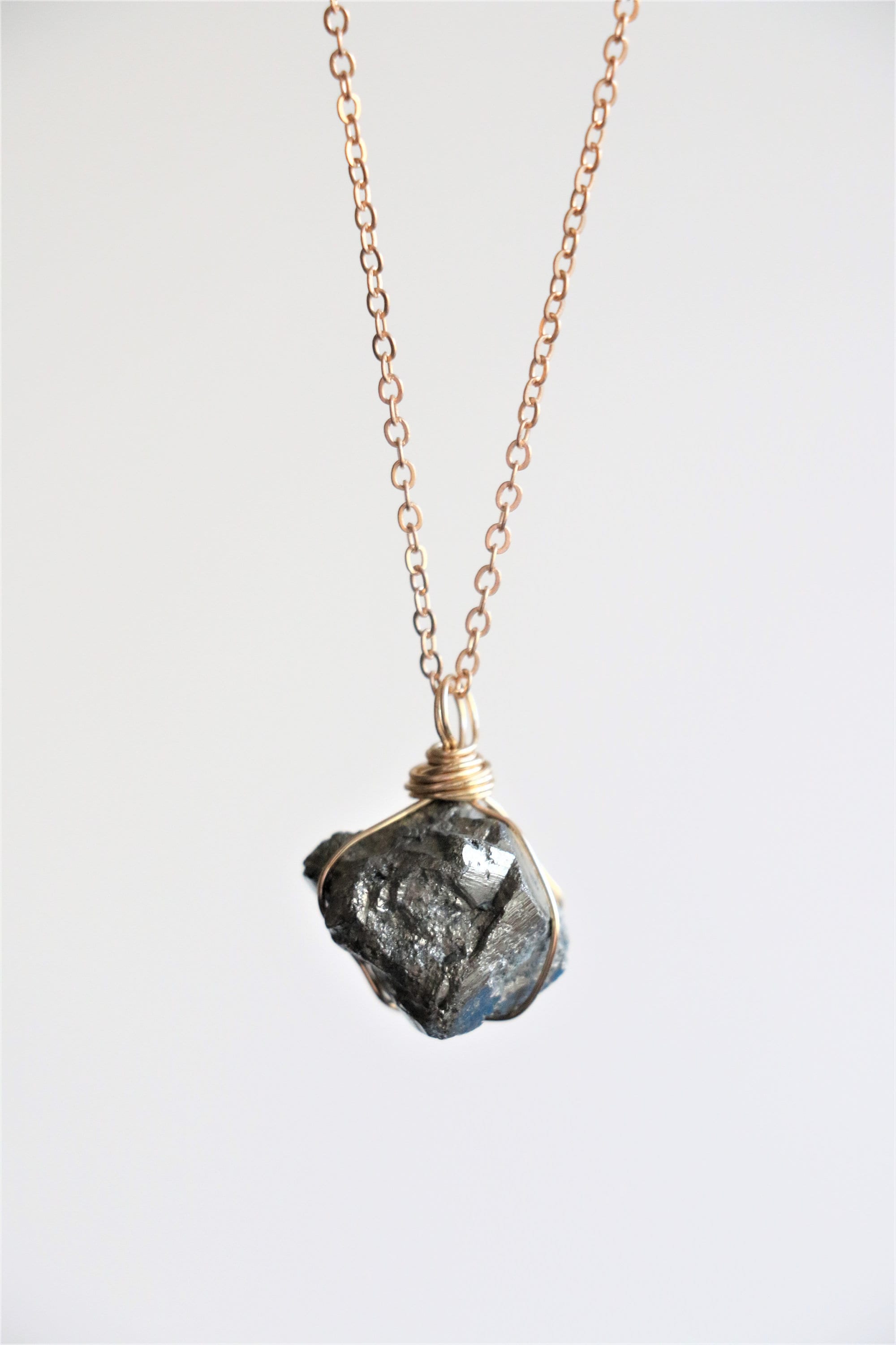 Pyrite Necklace Pyrite Pendant Raw Crystal Necklace Pyrite Etsy