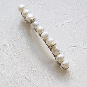 Pearl hair clip, Pearl barrette clip, pearl hair accessory, bridal hair accessory, wedding hair comb, bridesmaid hair accessory pearl image 7