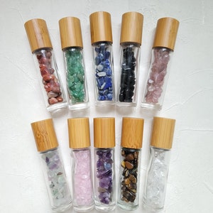 Essential oil roll-on bottle, gemstone roll-on bottle, Crystal vial, wooden oil bottle, perfume bottle, essential oil bottle 10ml