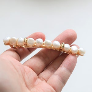 Pearl hair clip, Pearl barrette clip, pearl hair accessory, bridal hair accessory, wedding hair comb, bridesmaid hair accessory pearl image 5