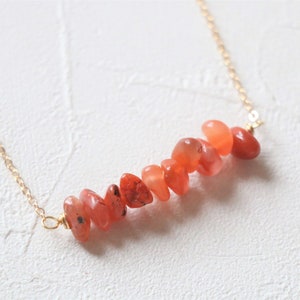 Carnelian Necklace, Raw crystal necklace, natural crystal necklace, gemstone necklace, raw quartz necklace, crystal necklace gold fill