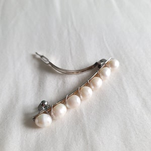 Pearl hair clip, Pearl barrette clip, pearl hair accessory, bridal hair accessory, wedding hair comb, bridesmaid hair accessory pearl image 6