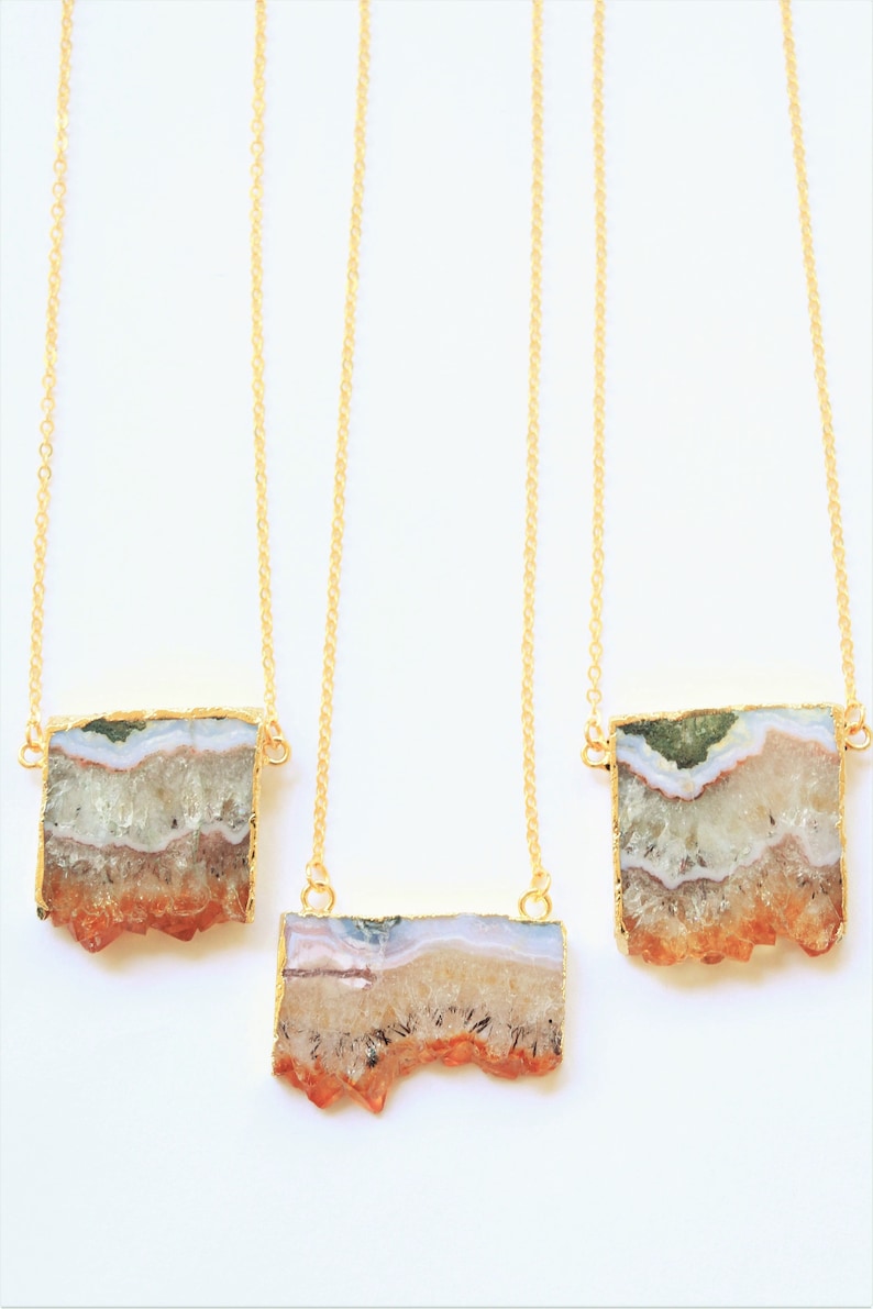 natural crystal necklace Citrine Necklace natural stone necklace Raw crystal necklace raw quartz necklace gemstone necklace