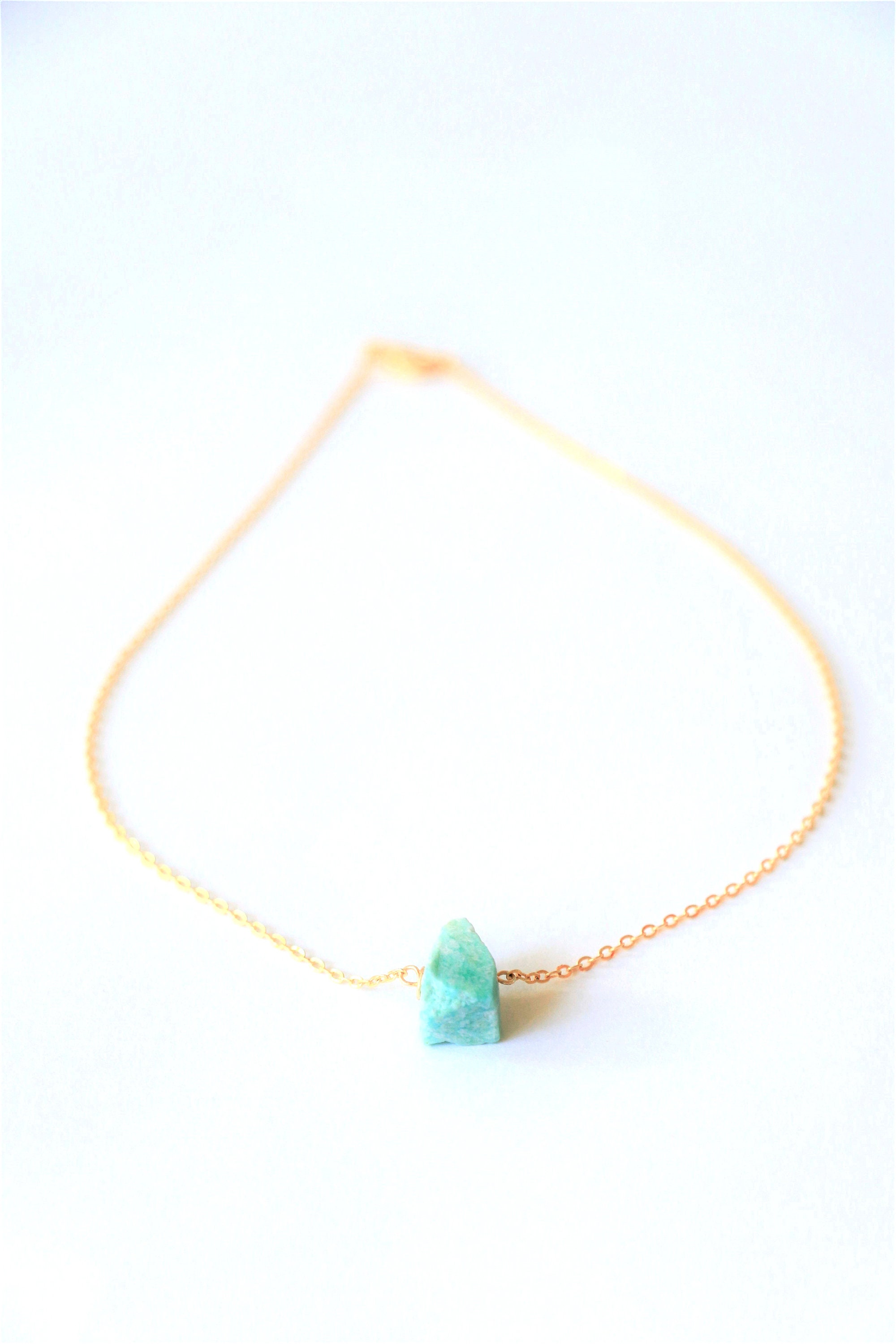 Amazonite Necklace Raw Crystal Necklace Natural Crystal | Etsy