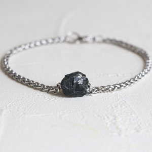 Bracciale in tormalina nera, bracciale da uomo in cristallo, bracciale da uomo, bracciale in cristallo, bracciale con perline di cristallo, regalo per lui, gioielli da uomo