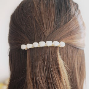 Pearl hair clip, Pearl barrette clip, pearl hair accessory, bridal hair accessory, wedding hair comb, bridesmaid hair accessory pearl image 4