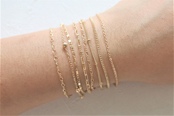 Gold chain bracelet, Minimalist bracelet, Dainty bracelet, Gold bracelet  for women, Simple chain bracelet