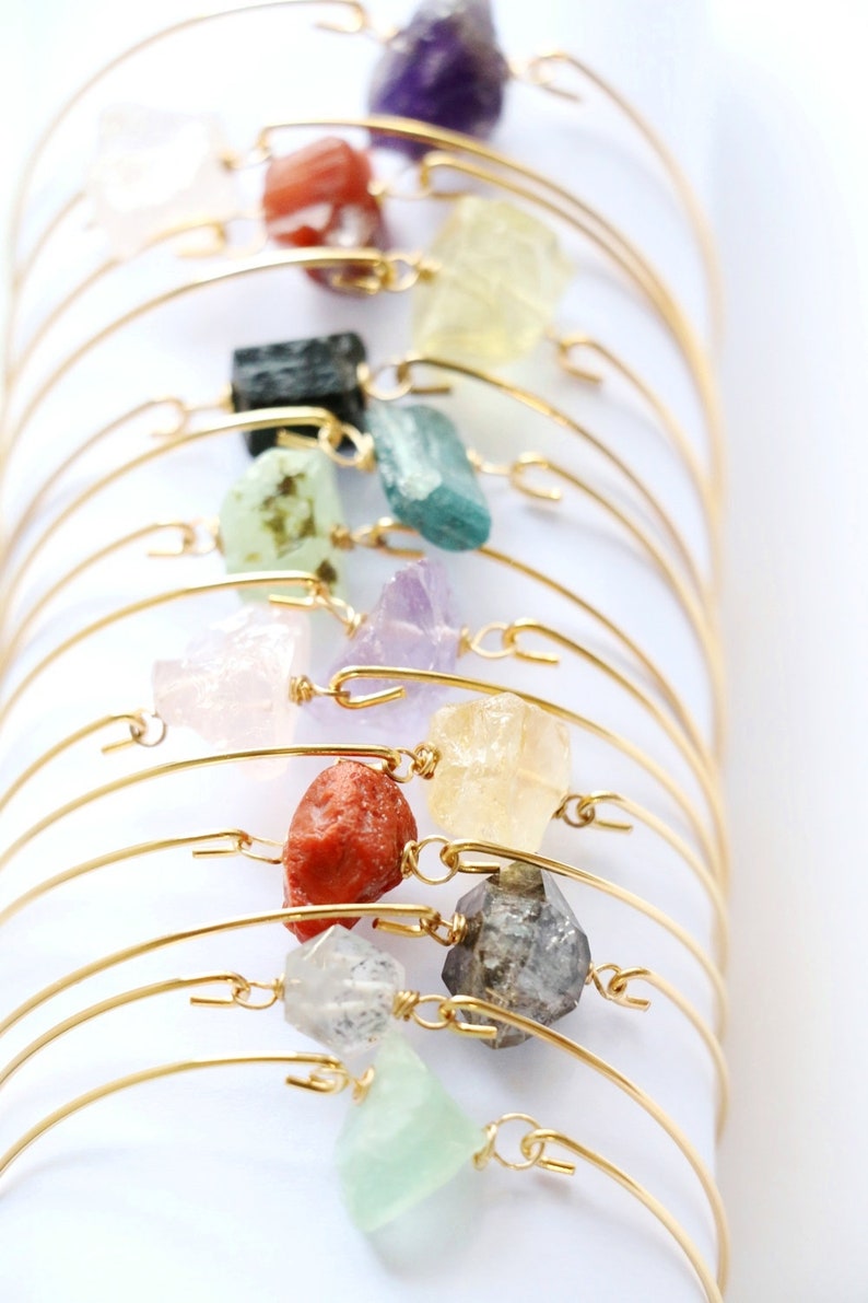 Raw crystal bracelets