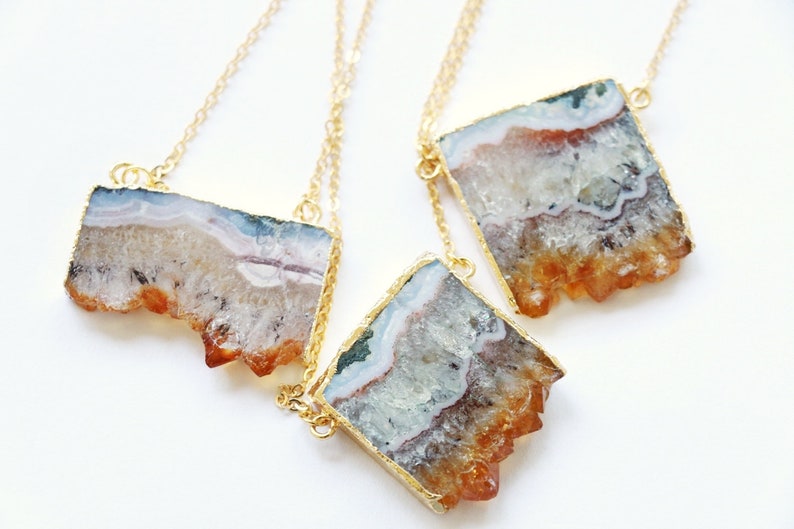 natural crystal necklace Citrine Necklace natural stone necklace Raw crystal necklace raw quartz necklace gemstone necklace