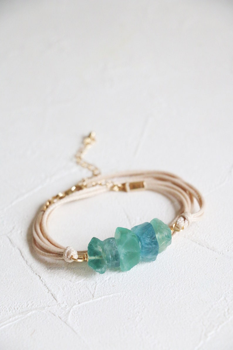 Raw crystal bracelet Stone bracelet Quartz bracelet Wrap bracelet Natural crystal bracelet cord bracelet raw crystal cord necklace image 1