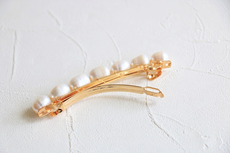 Pearl hair clip, Pearl barrette clip, pearl hair accessory, bridal hair accessory, wedding hair comb, bridesmaid hair accessory pearl image 3
