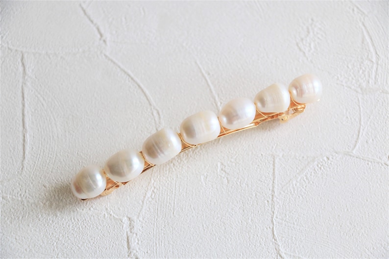 Pearl hair clip, Pearl barrette clip, pearl hair accessory, bridal hair accessory, wedding hair comb, bridesmaid hair accessory pearl image 2