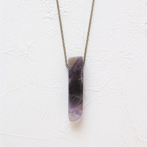 Amethyst necklace Raw Crystal necklace Natural stone necklace Crystal Quartz necklace Healing crystal necklace Raw crystal pendant Boho