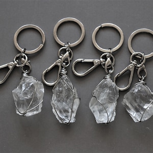 Chaveiro de quartzo branco, chaveiro de cristal, chaveiro de pedra preciosa, chaveiro masculino, chaveiro de pedra natural, presente de cristal, presente para padrinhos