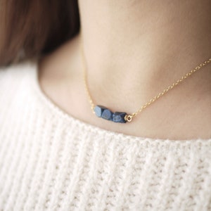 Blue Chrysocolla Necklace, Raw crystal necklace, natural crystal necklace, gemstone necklace, raw quartz necklace, 14k gold filled necklace image 7