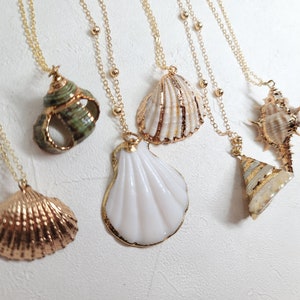 Shell necklace gold, Sea shell necklace, beach necklace, boho necklace, natural shell necklace, beach jewelry, Real shell necklace image 2