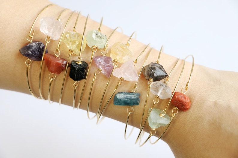 Raw crystal bracelets