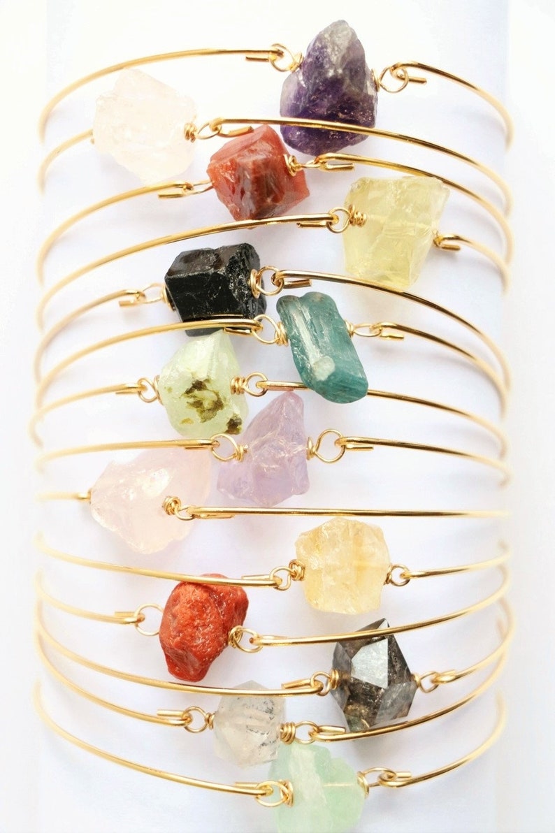 Raw crystal bracelets