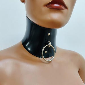 Latex Choker Halsband Svart 9C