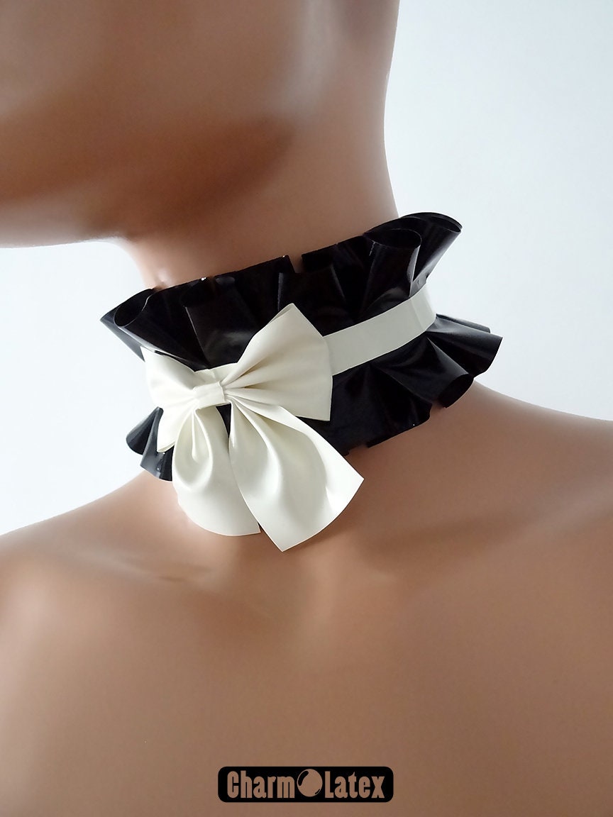 Collier Latex frenchmaid Bicolore